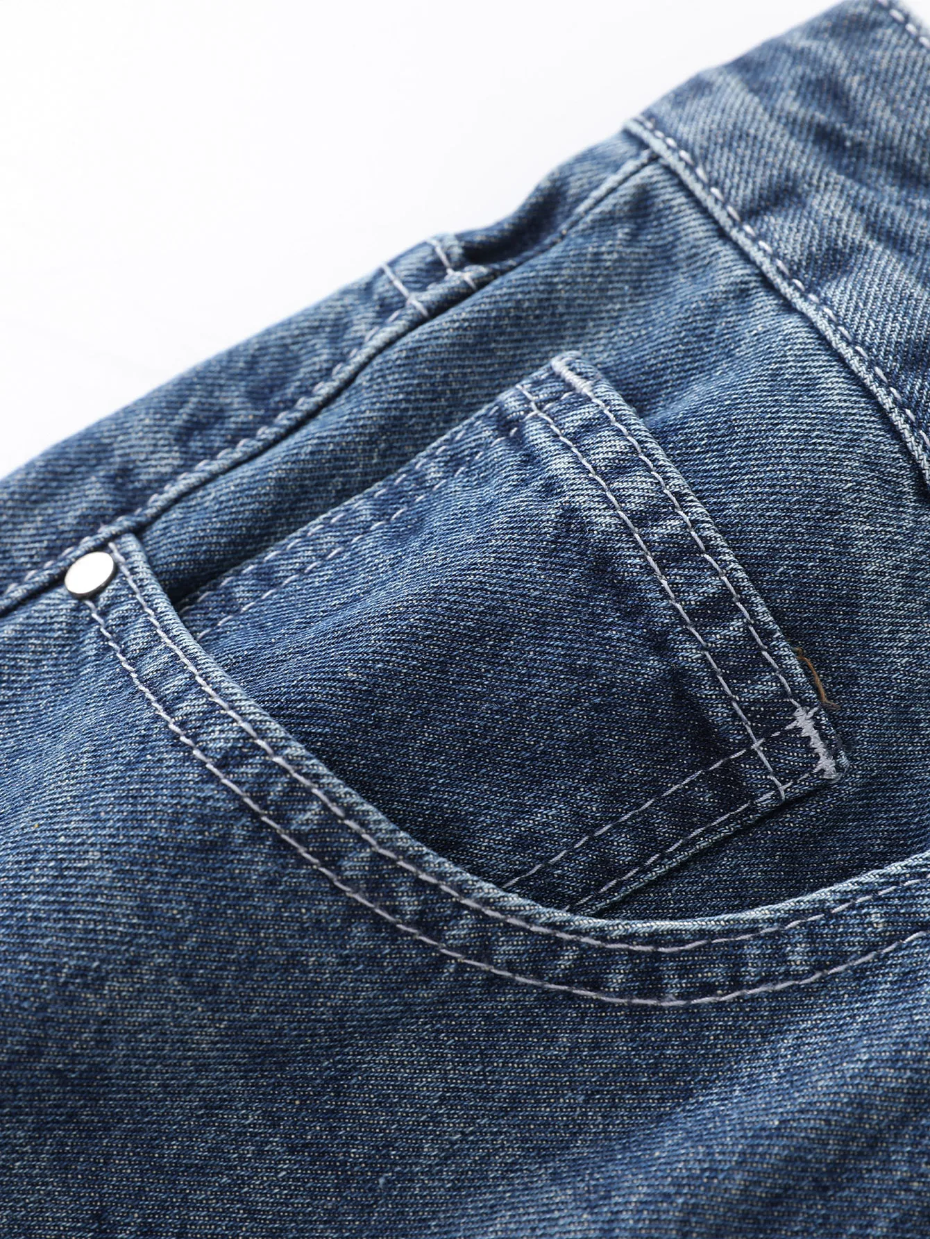Men's Slim-Fit Non-Stretch Cotton Causal Fashion Slashed and Ripped Denim Pants Jeans with Stylish Print