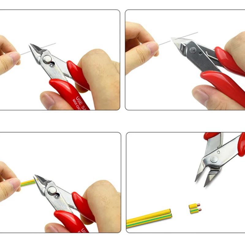 170 Wire Cutter Cutting Pliers Practical Wire and Cable Cutting Flat-nose Pliers DIY Trimmer Bevel Cutter Red Hand Tools