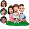 Handmade Custom Family Bobblehead Personalized Figurines for 3 People from Photo, Customized Sculpting Bobble Head Figures 1
