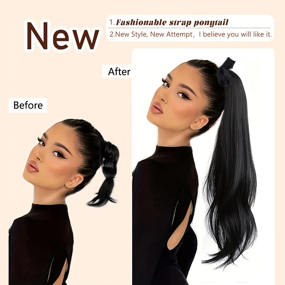 Synthetic Curly Wavy Ponytail Hair Extension Clip In Wig