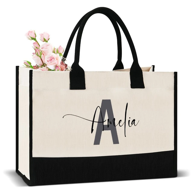 Canvas Bag Custom Logo Tote Bag Shopping Add Your Text Letter