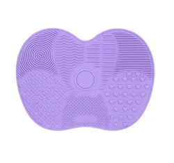Vibrant Silicone Gel Makeup Brush Cleaning Mat (Purple)