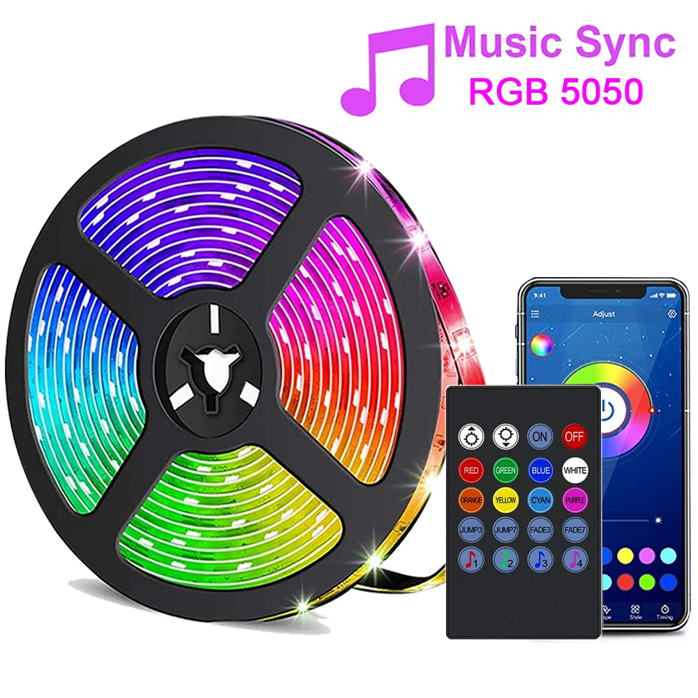 USB-лента Светодиодная гибкая с поддержкой Bluetooth 5 В RGB 5050 |