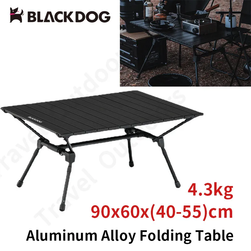 

Naturehike-BLACKDOG Camping Portable Folding Table Ultralight Aluminium Alloy Adjustable Height Hiking Picnic Tea Table 4.3kg