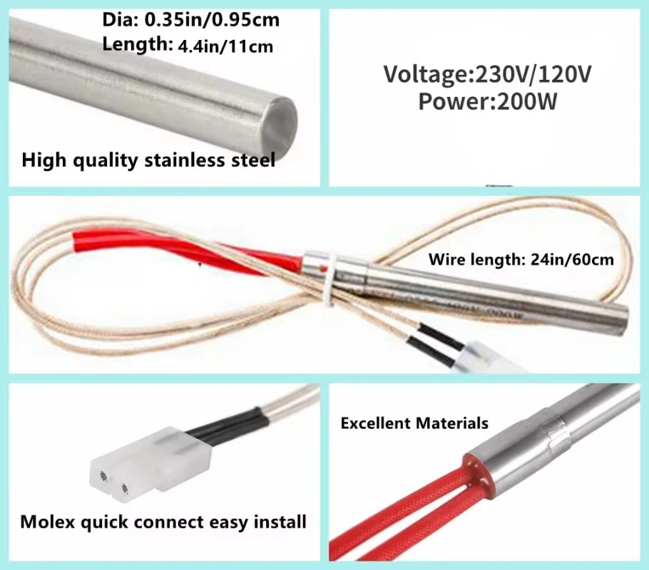 Hot Rod Ignitor Kit Replacement Grill StarterTraeger Camping Chef Pellet Grills BBQ Parts Fire Pit Meater Barbecue Accessories