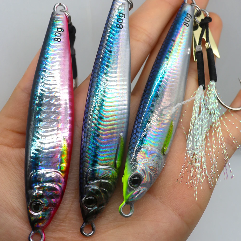 Metal Jig 40g/60g/80g VIB Slow Casting Jigs Trout Tuna Bass