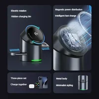 Truly Qi2 3 In 1 Magsafe Magnetic Touch Button Wireless Charger For Android iPhone iWatch Airpods Fast Charging Dock Station 3