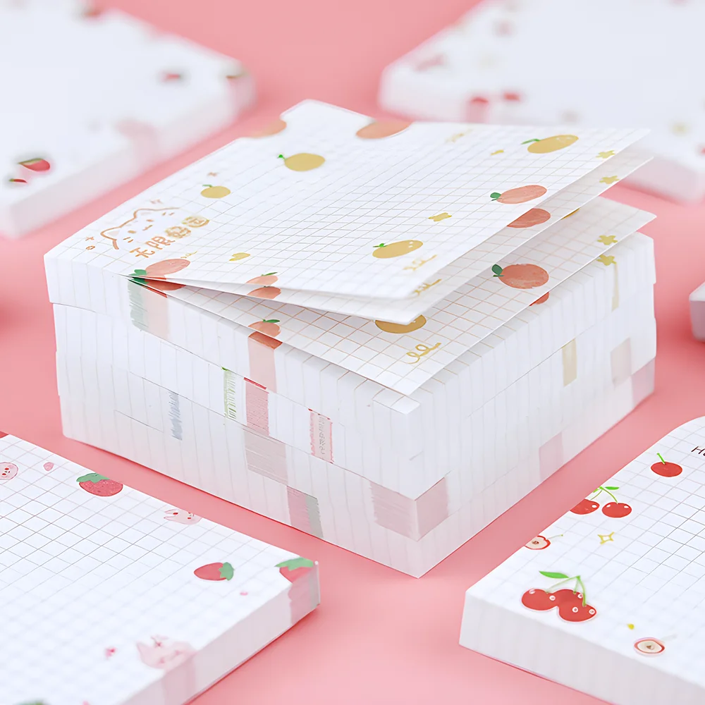 Cute Strawberry Fruit Sticky Notes Memo Pads Kawaii Funny Post Notepads Aesthetic Stationery Tabs Check List To Do Daily Planner 4