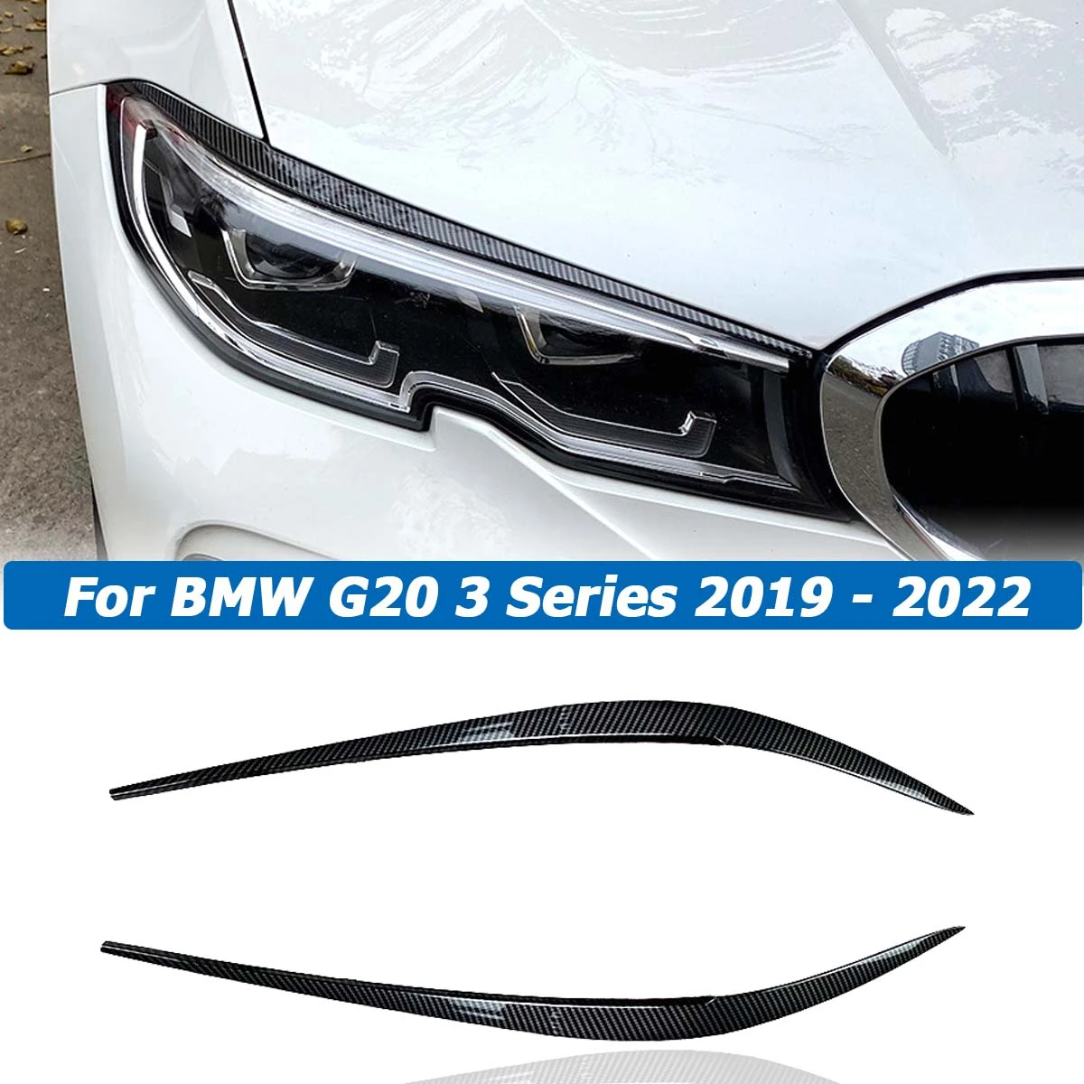 Front Headlight Eyelids Cover Eyebrows Trim Sticker Eye Lids for BMW