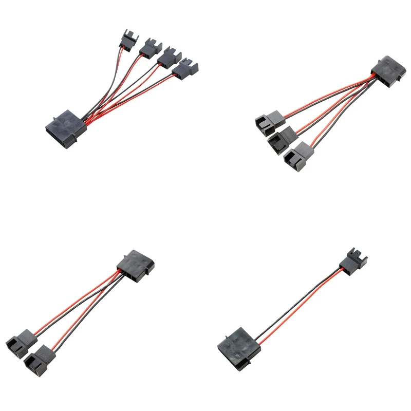 IDE Molex 4-Pin to Small 4Pin 3 4 Fan Y Splitter Extension Power Cable 4.9in