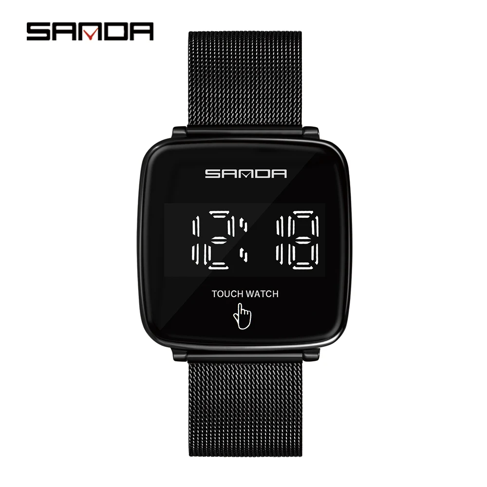 

SANDA Waterproof Touch Screen Electronic Watches Daily Wear Sports Watch Luminous Multifunctional Led Digital Square Clock