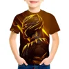 New Kids Summer Cartoon Black Panther 3D T-shirts Girls Boys Cool Clothes Young Children Tshirt Fashion Short Sleeve Tops 4
