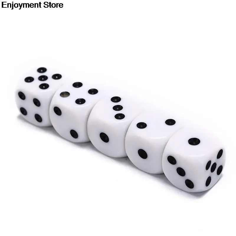 6 Sided Drinking Dice 16MM Acrylic Round Corner Data Party Game Cubes RPG Dice 5Pcs/Lot