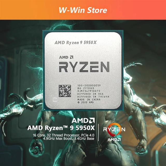 AMD Ryzen 9 5950X R9 5950X 3.4GHz 16-Core 32-Thread CPU Processor 7NM  L3=72M 100-000000059 Socket AM4 Without Fan