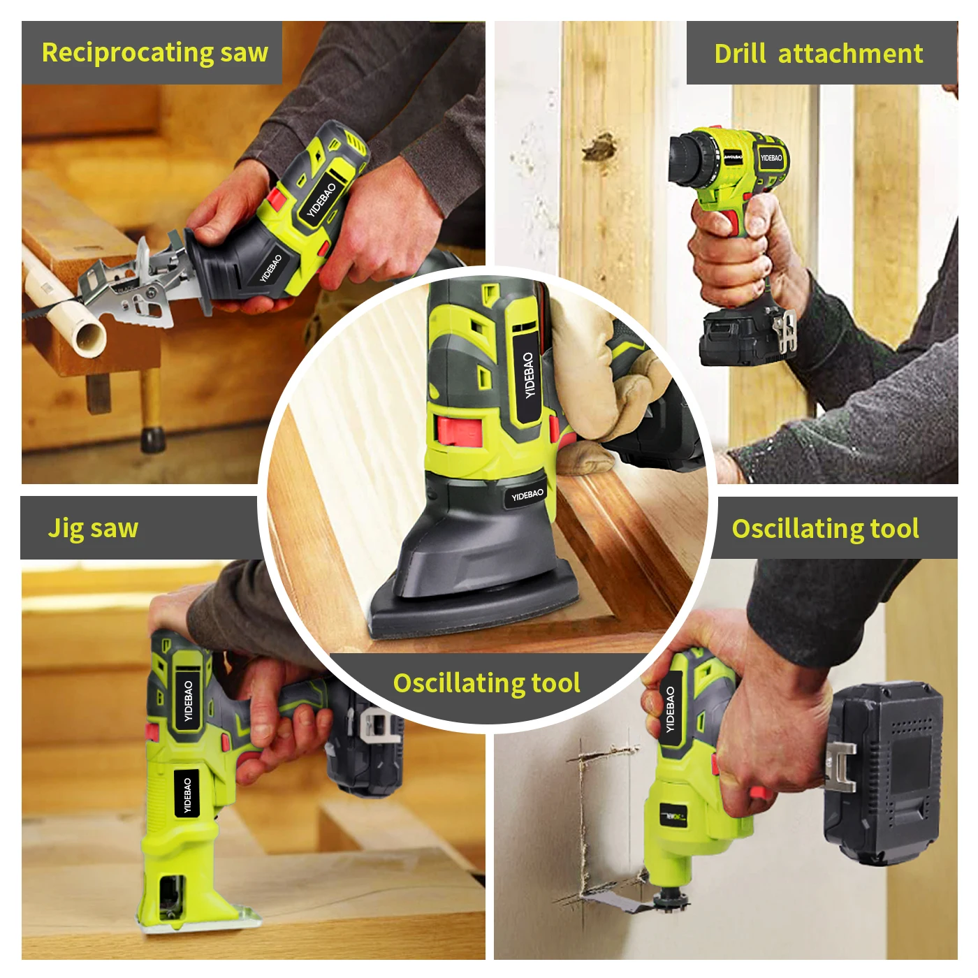 TEH 6 in 1 20v Electric Power Tools Combo Kit Cordless Drill Lithium  Battery Operated Hand Tool Sets - AliExpress