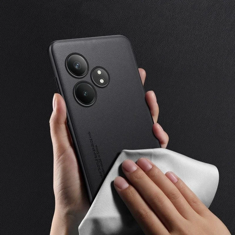 Elegant Leather Shockproof Phone Case with Camera Protection and Matte Silicone Back