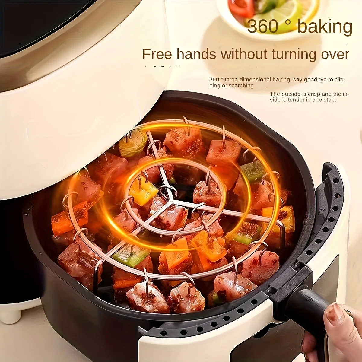 Parrilla de Barbacoa Especializada para Freidora de Aire, Parrilla de Barbacoa de Acero Inoxidable, Accesorios para Broc