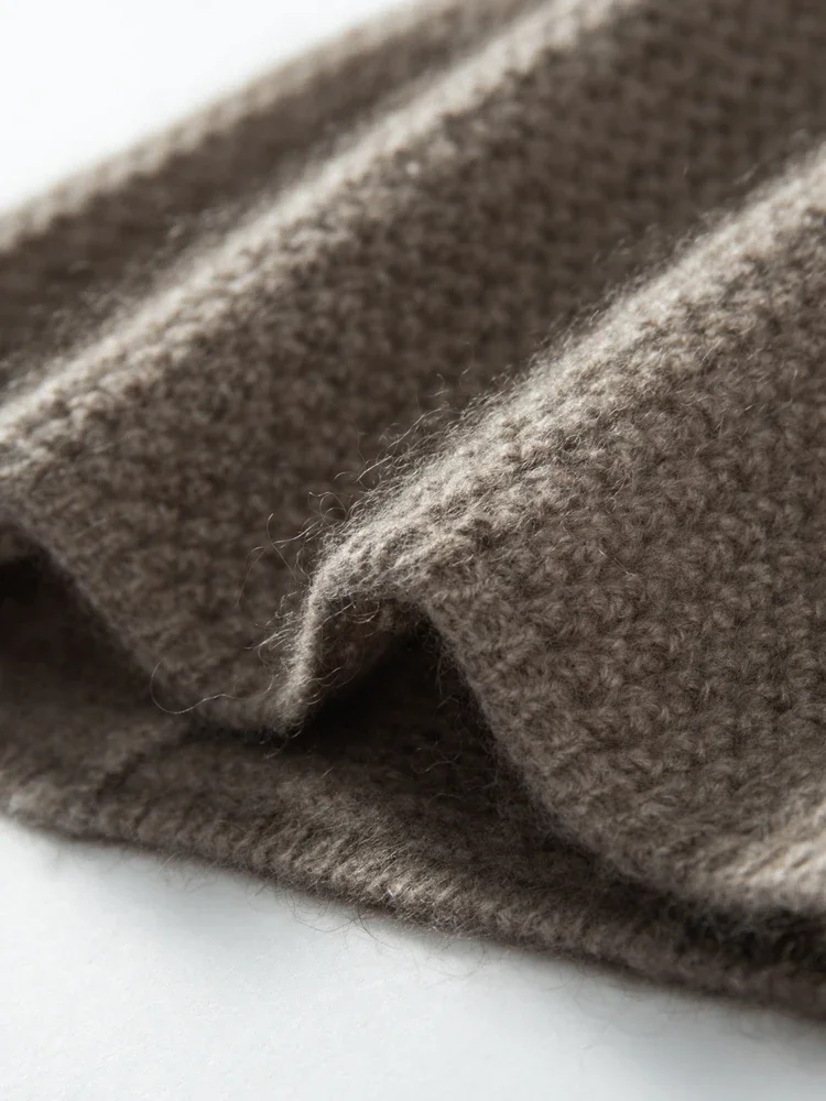 Winter Cashmere 35% Beanie Openwork Caps Thick Knit Moss Stitch Hat Men Warm Women Soft Wool Winter Autumn Real Guaranteed 2
