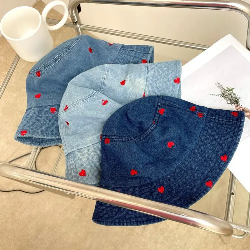 Embroidered Cotton Bucket Hat for Women