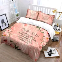 Ensemble de literie imprimé sur le thème des versets bibliques inspirants, décoration de chambre pour enfants et adultes, ensemble de literie exquis en trois pièces, cadeau 1