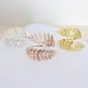 Women Alloy Jewelry Bracelet Charm Bangle Retro 10cm Diameter Metal Leaf Open Arm Cuff Armlet Fine Greek Roman Open Ended Spiral 2