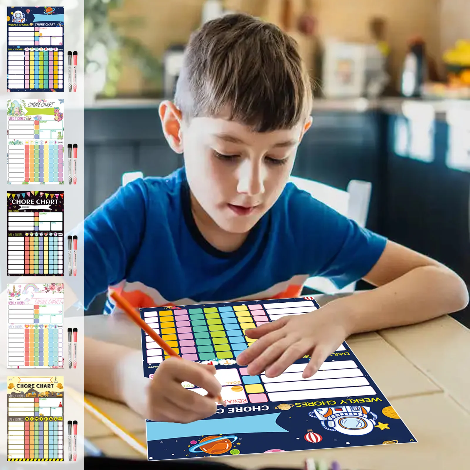 Magnetic Chore Chart Weekly Visual Schedule For Kids Magnetic Chore List Dry Erase Board Set With 2 Fine Tip Markers Reusable