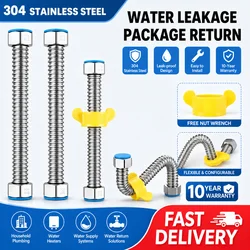Premium Stainless Steel Water Connection Hose with Wrench - 40cm