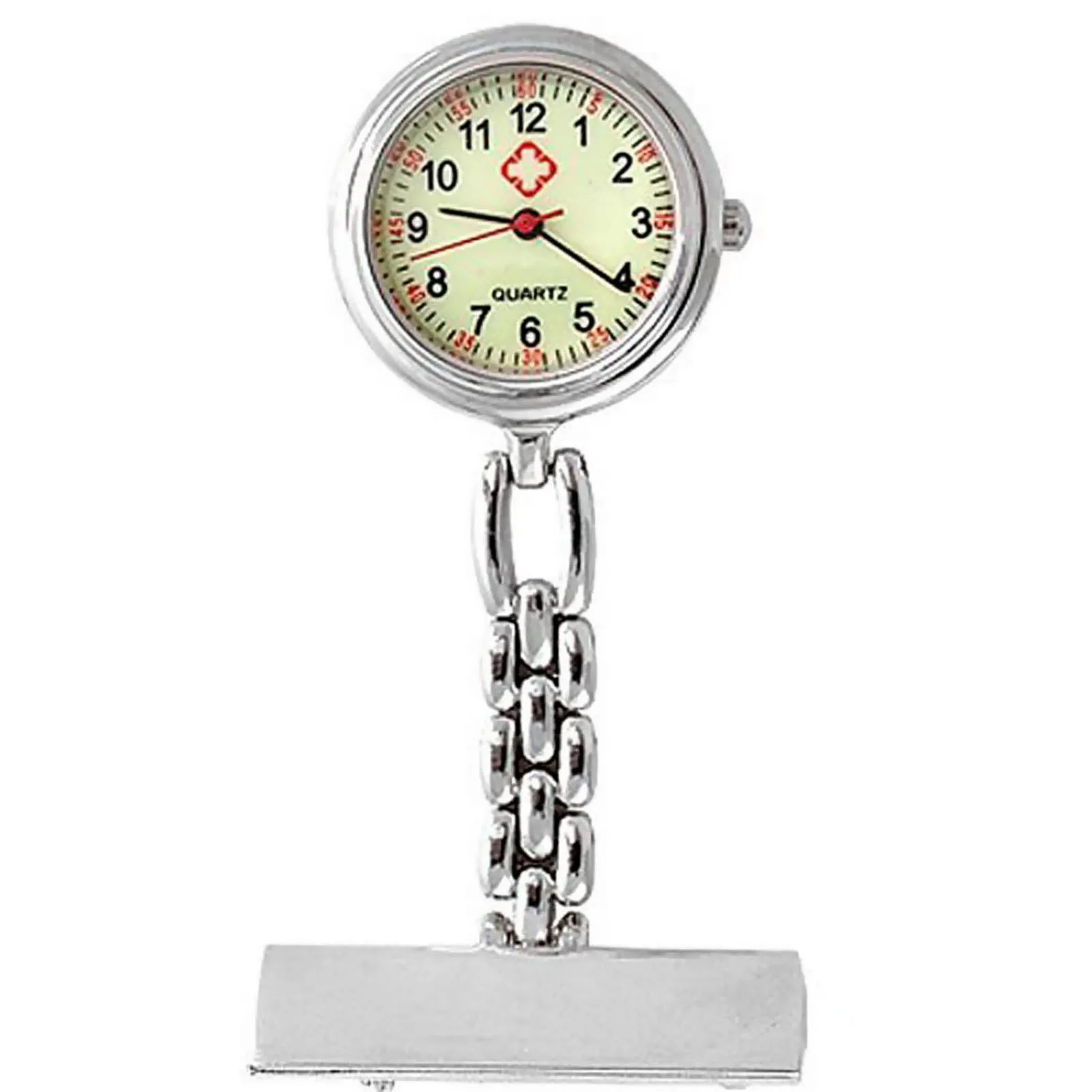 Orologio Da Tasca Per Infermieri E Medici – Bianco, A Clip, Design Semplice, Materiale In Lega