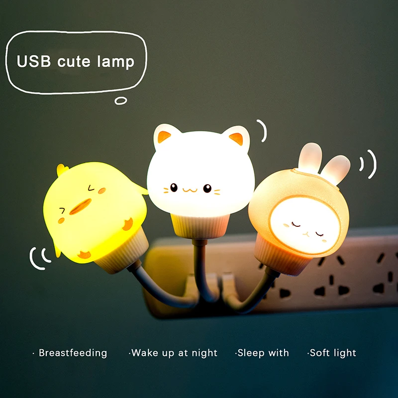 

Светодиодный детский ночник с USB, милый мультяшный ночник с дистанционным управлением и голосовым управлением для детской спальни, прикроватная лампа, рождественский подарок
