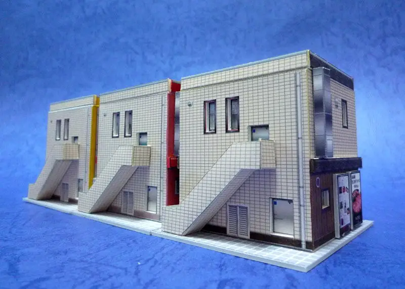 1:150 N-Scale Japanese Building Diorama 3D Paper Model Scene DIY Handmade Ornaments 6 Japanese restaurants