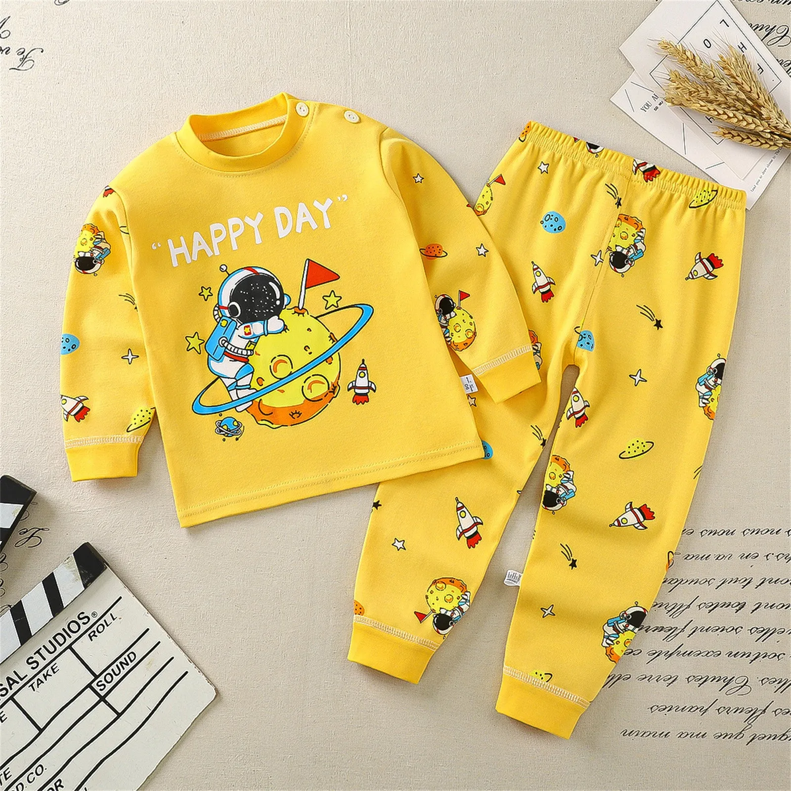 Kids Infant Newborn Baby Pj&rsquo;s Boys Girls Long Sleeve Cartoon Tops Pants Sleepwear Pajamas Teen Boy Night Clothes Boy baby pajamas