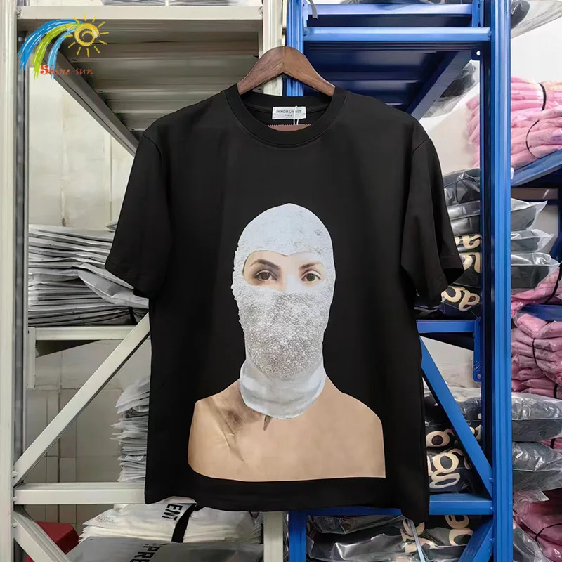 

Hip Hop Masked Character Graphic Printing T-Shirt Men Women Classic Logo IH NOM UH NIT T Shirt Streetwear Oversized Tee Tops