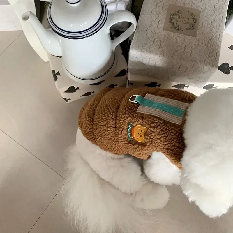 No Hat Winter Cotton Pet Clothes Pattern Clothes Boomerang Warm Jacket Puppy Thickened Fleece Teddy Soft Pet Supplies