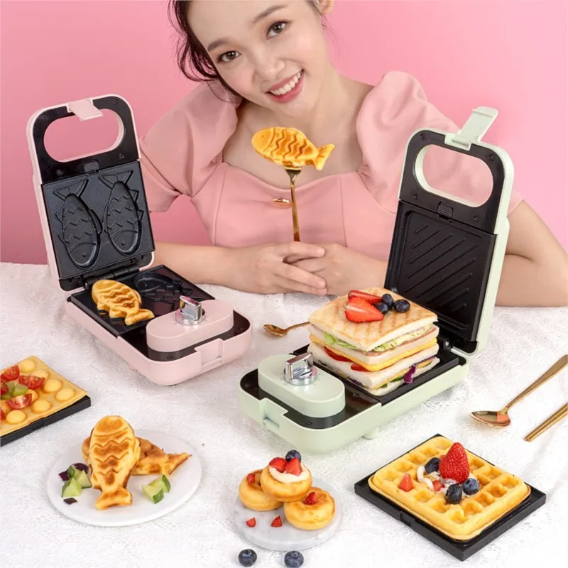 сэндвичница Sandwich Maker Timed Breakfast Machine Multifunctional Household Small Waffle Machine Light Food Pressure Toaster