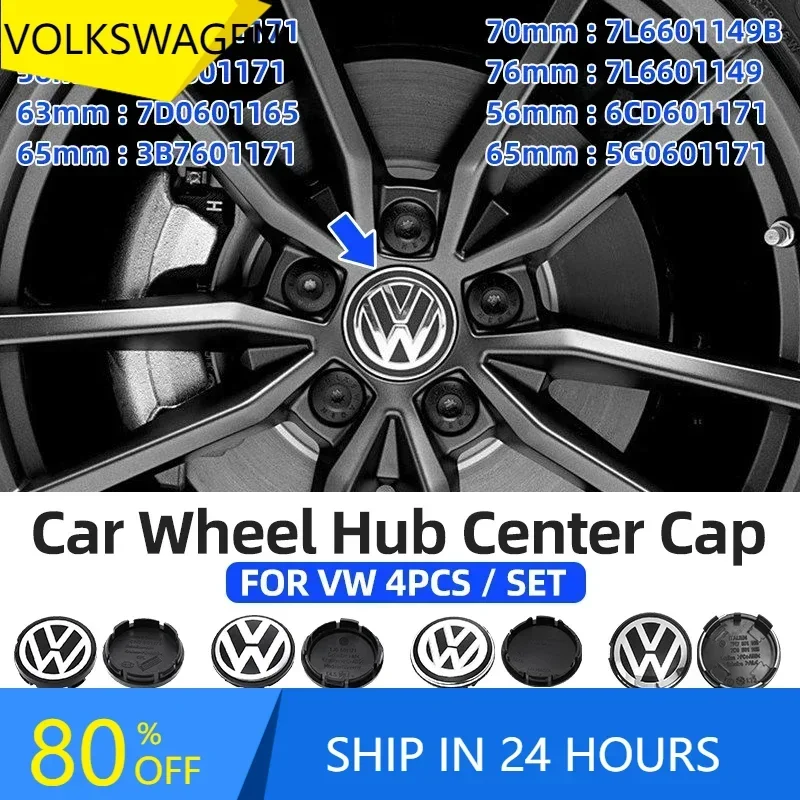 폭스바겐 VW 2025용 VW 폴로 56MM/65MM/66MM 순정 자동차 휠 센터 허브 캡 커버 폭스바겐 VW R GTI 엠블럼 자동차용
