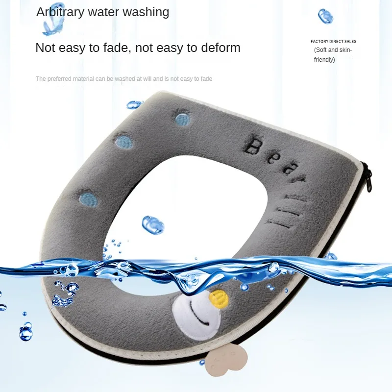 Home cute soft toilet seat pad autumn winter universal toilet mat covers thick back Pu waterproof portable warm potty cushion 3