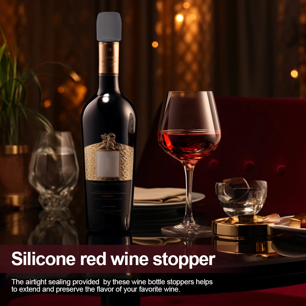 8Pcs Silicone Wine Stoppers Reusable Sparkling Wine Bottle Stoppers Wine Champagne Stoppers Bar Bartender Accessories