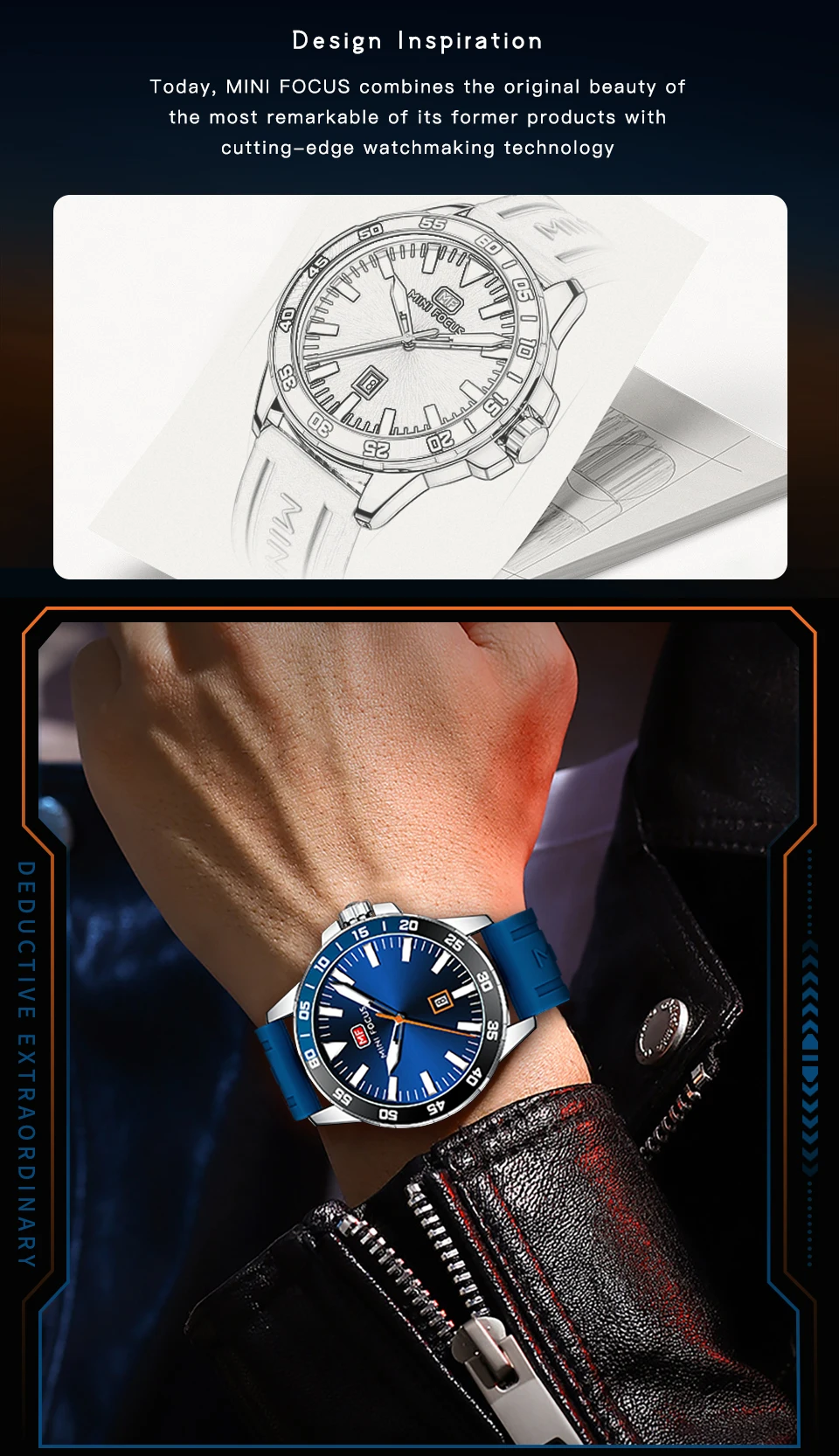 MINI FOCUS Quartz Watch for Men Waterproof_voghion.com