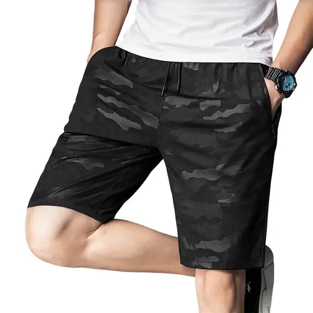 2023 New Men Gym Loose Shorts MidRise Elastic Waistband Drawstring
