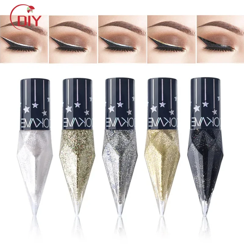 Eye Shadow Pearlescent Diamond Eye Shadow Liquid multicolor Sequins MakeUp Smooth Mini Fine Brush Eyeliner Shine And Head DIY eyeshadow eyeliner liquid eyeshadow