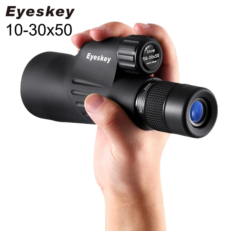 

Eyeskey Zoom 10-30x50 Monocular High Maganification Waterproof Telescope BAK4 Prism FMC Lens for Camping Hunting