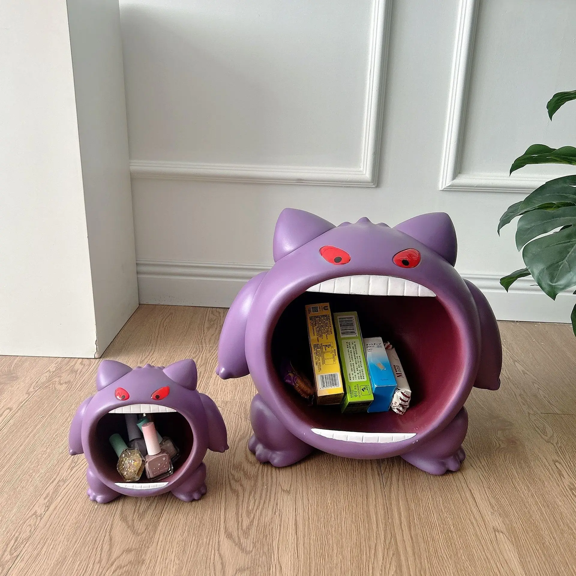 

Pokemon Anime Gengar Cartoon Big Mouth Storage Box Decoration Cute Stand Statue Porch Ornament Storage Box Creative Home Decor