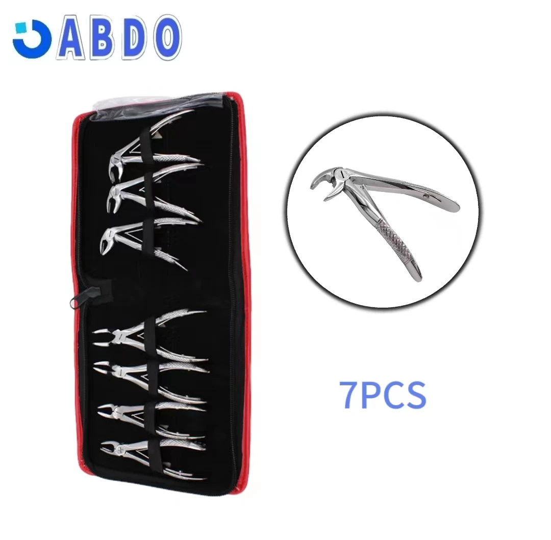 

7pcs Stainless Steel Dental Forceps Children's Tooth Extraction Forcep Pliers Kit Orthodontic Surgical Dental Instruments Tools