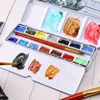 Empty Watercolor Tin Palette: Travel Water Color Paint Palette with 14/26 Pans - Portable Watercolor Box with Mixing Tray lid 5