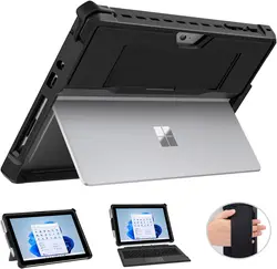 Copertura protettiva premium tutto-in-uno con supporto per penna e cinturino per mano per Microsoft Surface Pro