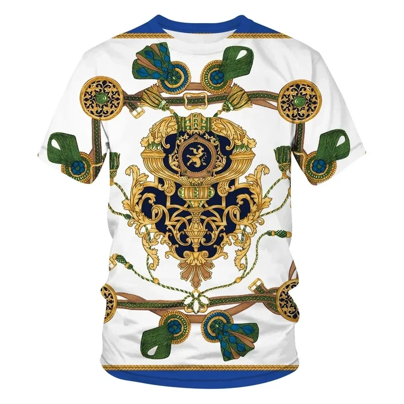 Sommermode Neues Gelbes T-Shirt mit Kronen-Print für Herren, Street Harajuku, Bequemes Übergrößen-Oberteil mit Rundhalsausschnitt und Kurzen Ärmeln – Detail 2