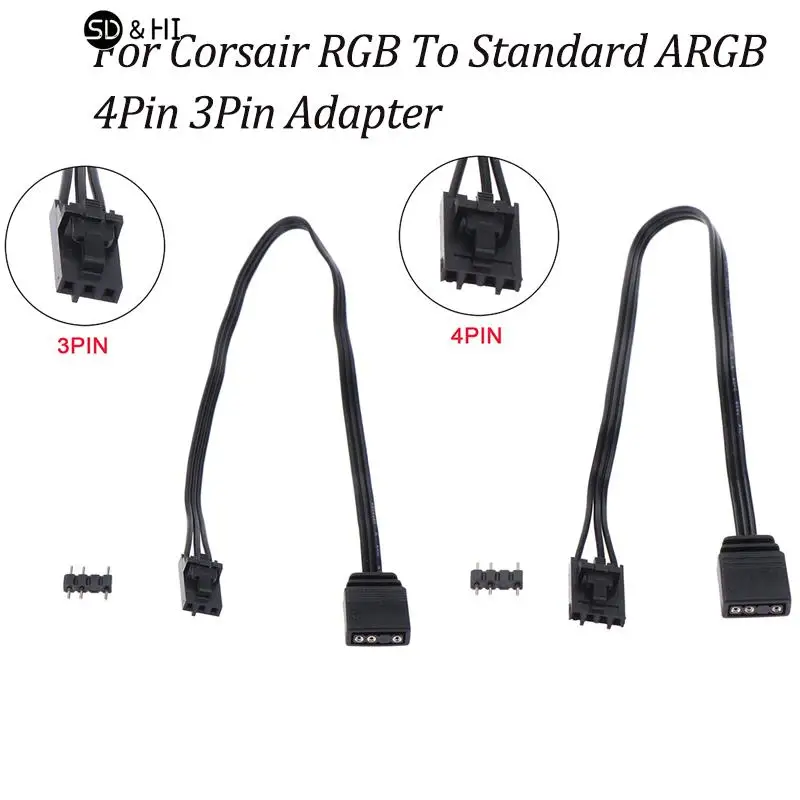 

Кабель адаптера для Corsair RGB к стандарту ARGB, 4-контактный 3-контактный адаптер, соединитель, адаптер для контроллера пиратского корабля, линия QL LL120 ICUE