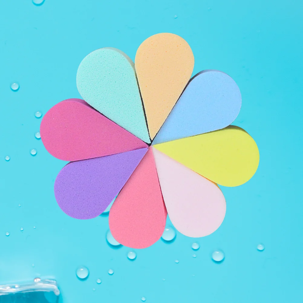 

8pcs sponge makeup sponges foundation make- Petal Shape Skin Care Drying Dual Use Practical Cleaning Makeup Tools