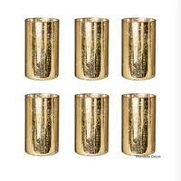 6PCs Gold Cylinder Vases Decorative Hurricane Candle Holder Wedding Table Centerpiece 6inch Vase Nordic Home Decor Gift 1