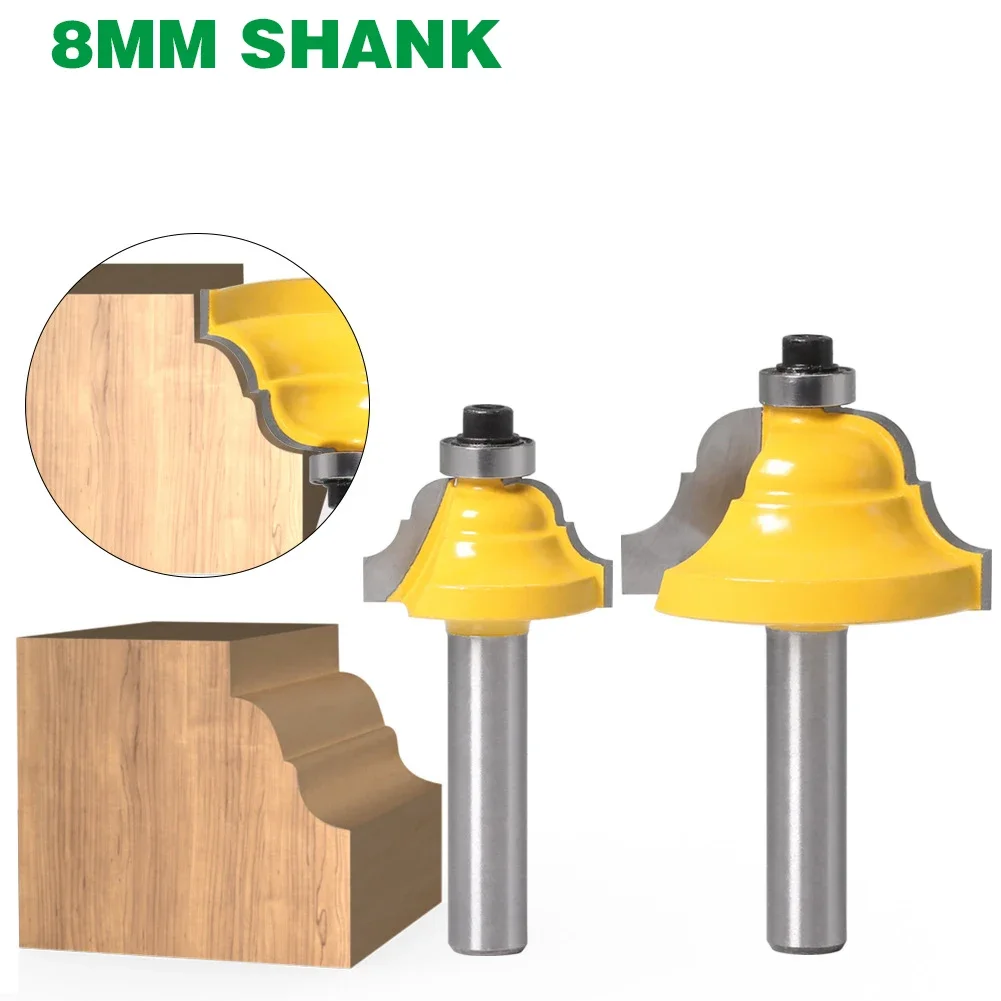

1PC 8MM Shank Milling Cutter Wood Carving Milling Cutter For Woodwork Tungsten Carbide Corner Round Over Router Bit with Bearing
